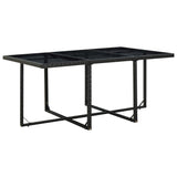 NNEVL 11 Piece Outdoor Dining Set with Cushions Poly Rattan Black