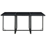 NNEVL 11 Piece Outdoor Dining Set with Cushions Poly Rattan Black