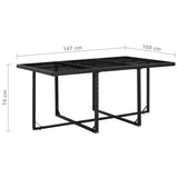 NNEVL 11 Piece Outdoor Dining Set with Cushions Poly Rattan Black