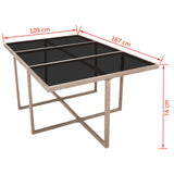 NNEVL 11 Piece Outdoor Dining Set with Cushions Poly Rattan Beige