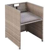 NNEVL 13 Piece Outdoor Dining Set with Cushions Poly Rattan Beige
