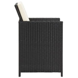 NNEVL Garden Chairs 2 pcs with Cushions and Pillows Poly Rattan Black