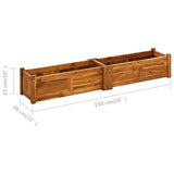 NNEVL Garden Raised Bed Acacia Wood 150x30x25 cm