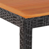 NNEVL Garden Table 150x90x75 cm Poly Rattan and Solid Acacia Wood