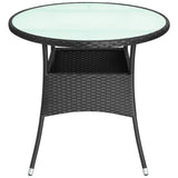 NNEVL Garden Table Black 60x74 cm Poly Rattan