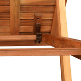 NNEVL Sun Lounger with Table Solid Acacia Wood