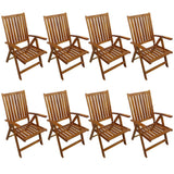 NNEVL 9 Piece Outdoor Dining Set Solid Acacia Wood