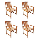NNEVL 5 Piece Outdoor Dining Set Solid Acacia Wood