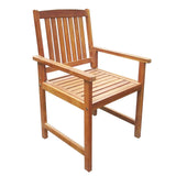 NNEVL 5 Piece Outdoor Dining Set Solid Acacia Wood