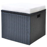 NNEVL 6 Piece Outdoor Dining Set with Cushions Poly Rattan Black