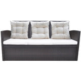 NNEVL 6 Piece Outdoor Dining Set with Cushions Poly Rattan Brown