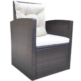 NNEVL 6 Piece Outdoor Dining Set with Cushions Poly Rattan Brown