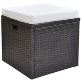 NNEVL 6 Piece Outdoor Dining Set with Cushions Poly Rattan Brown