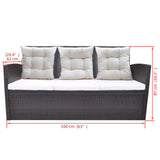 NNEVL 6 Piece Outdoor Dining Set with Cushions Poly Rattan Brown