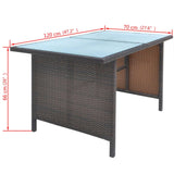 NNEVL 6 Piece Outdoor Dining Set with Cushions Poly Rattan Brown