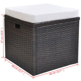 NNEVL 6 Piece Outdoor Dining Set with Cushions Poly Rattan Brown