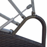 NNEVL Outdoor Lounge Bed Poly Rattan Brown