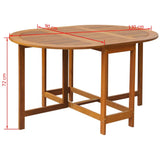 NNEVL Garden Table 130x90x72 cm Solid Acacia Wood