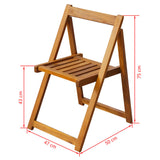 NNEVL Folding Garden Chairs 2 pcs Solid Acacia Wood