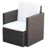 NNEVL Garden Chair with Cushions and Pillows Poly Rattan Brown