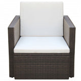 NNEVL Garden Chair with Cushions and Pillows Poly Rattan Brown