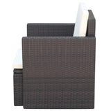 NNEVL Garden Chair with Cushions and Pillows Poly Rattan Brown