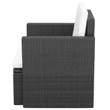 NNEVL Garden Chair with Cushions and Pillows Poly Rattan Black