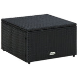NNEVL Footstool Poly Rattan 53x53x30 cm Black