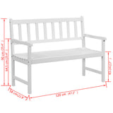 NNEVL Garden Bench 120 cm Solid Acacia Wood White