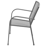 NNEVL Stackable Garden Chairs 2 pcs Steel Grey