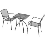 NNEVL 3 Piece Bistro Set Steel Anthracite