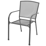 NNEVL 3 Piece Bistro Set Steel Anthracite