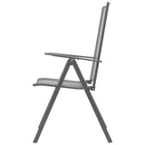 NNEVL Stackable Garden Chairs 2 pcs Steel Grey