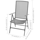 NNEVL Stackable Garden Chairs 2 pcs Steel Grey