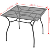 NNEVL Garden Table 90x90x72 cm Steel Mesh