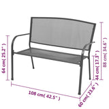 NNEVL Garden Bench 108 cm Steel and Mesh Anthracite