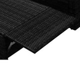 NNEVL 2 Piece Garden Lounge Set with Cushions Poly Rattan Black