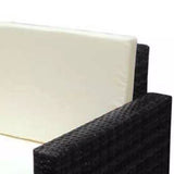 NNEVL 2 Piece Garden Lounge Set with Cushions Poly Rattan Black