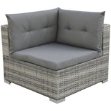 NNEVL 10 Piece Garden Lounge Set with Cushions Poly Rattan Grey