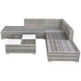 NNEVL 6 Piece Garden Lounge Set with Cushions Poly Rattan Grey