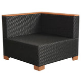 NNEVL 10 Piece Garden Lounge Set with Cushions Poly Rattan Black