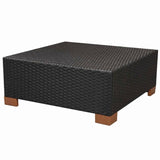 NNEVL 10 Piece Garden Lounge Set with Cushions Poly Rattan Black