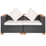 NNEVL Garden Sofa Poly Rattan Black