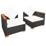 NNEVL Garden Sofa Poly Rattan Black