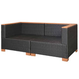 NNEVL Garden Sofa Poly Rattan Black