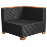 NNEVL Garden Sofa Poly Rattan Black