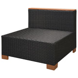 NNEVL 6 Piece Garden Lounge Set with Cushions Poly Rattan Black
