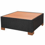 NNEVL 7 Piece Garden Lounge Set with Cushions Poly Rattan Black