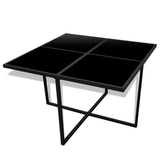 NNEVL 9 Piece Outdoor Dining Set with Cushions Poly Rattan Black