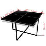 NNEVL 9 Piece Outdoor Dining Set with Cushions Poly Rattan Black